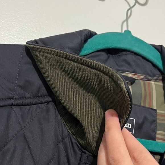 LL Bean Womens Quilted Riding Jacket LP Navy Blue Equestrian Barn Chore Field - Picture 5 of 12
